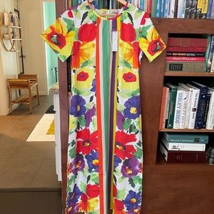 Frances Valentine Mags Windowpane Maxi Floral Explosion Dress